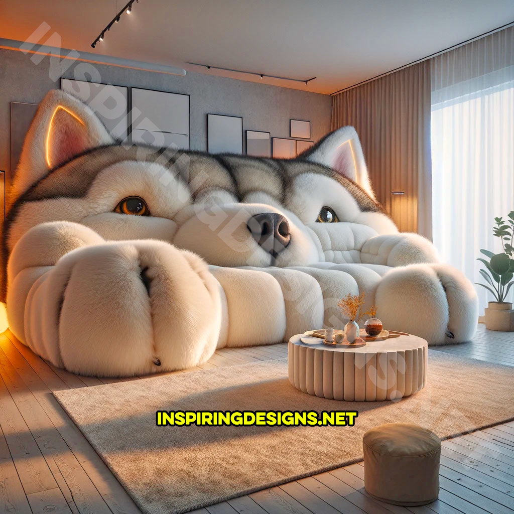 Dog shapes sofas - Husky shaped sofa