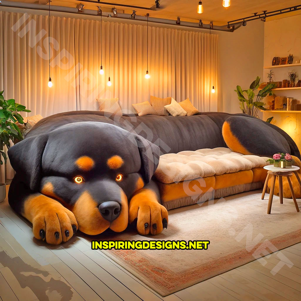 Dog shapes sofas - Rottweiler shaped sofa