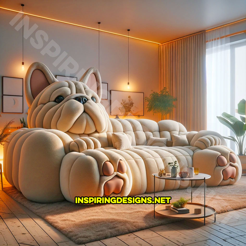 Dog shapes sofas - French Bulldog shaped sofa