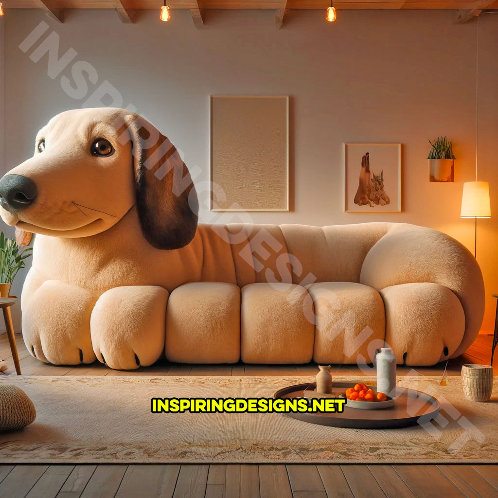 Dog shapes sofas - Daschshund shaped sofa