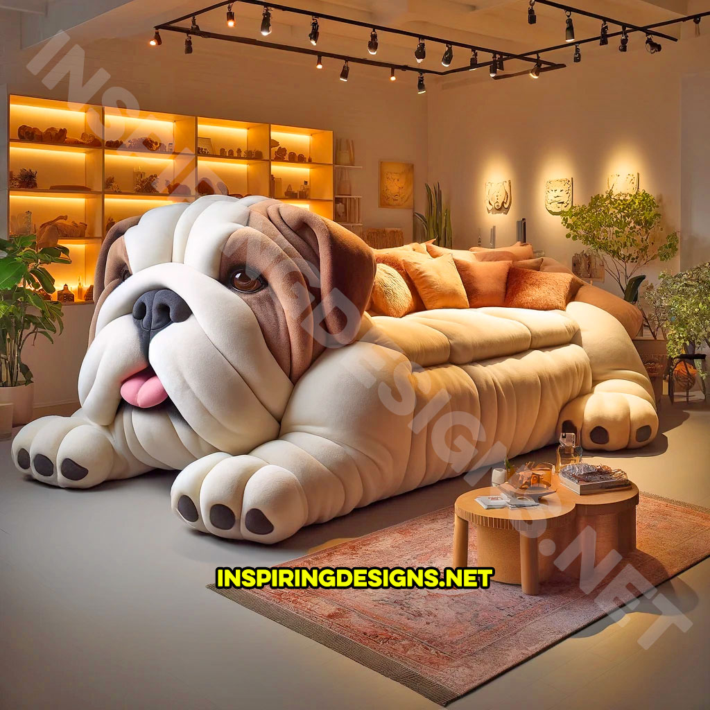 Dog shapes sofas - English Bulldog shaped sofa