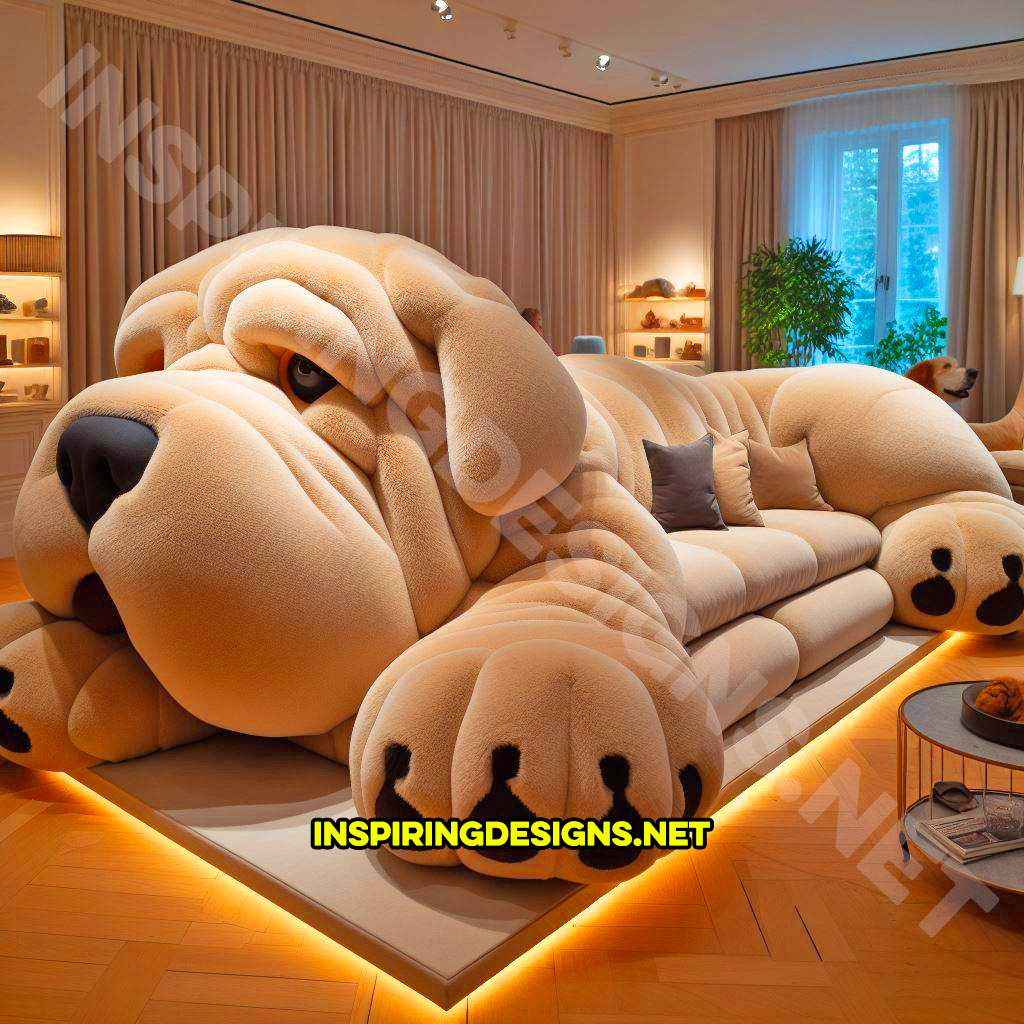 Dog shapes sofas - English bulldog shaped sofa