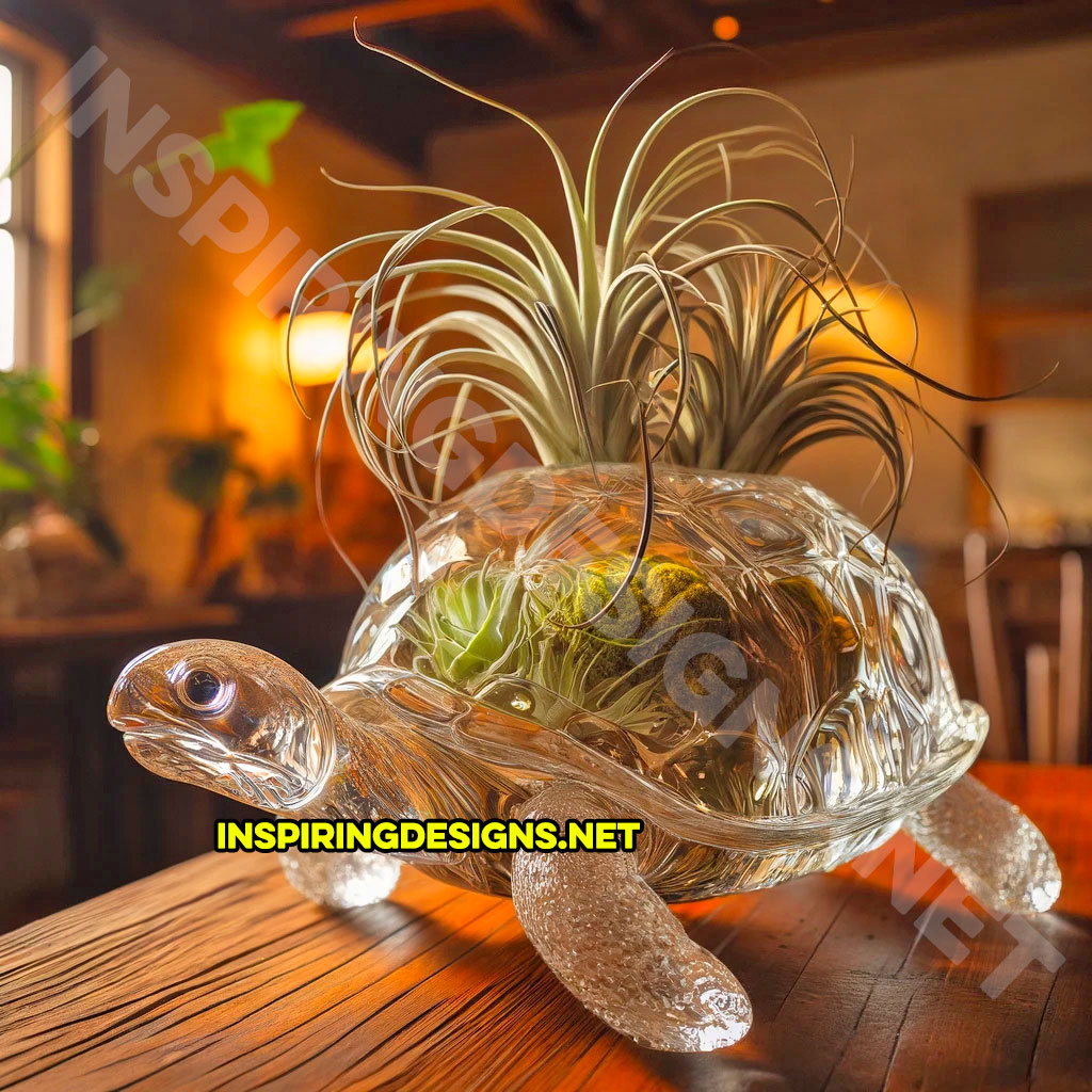 Glass Turtle Shaped Air Plant Holder