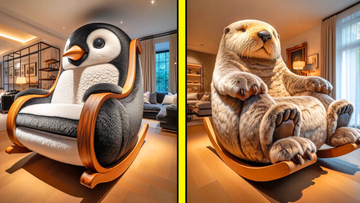 These Giant Fuzzy Animal Shaped Rocking Chairs Are a Must-Have for Animal Lovers