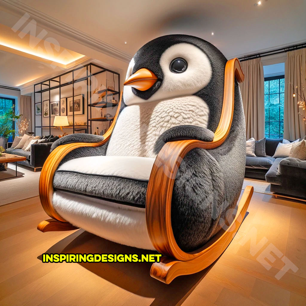 Giant animal shaped rocking chairs - Penguin Rocking Chair