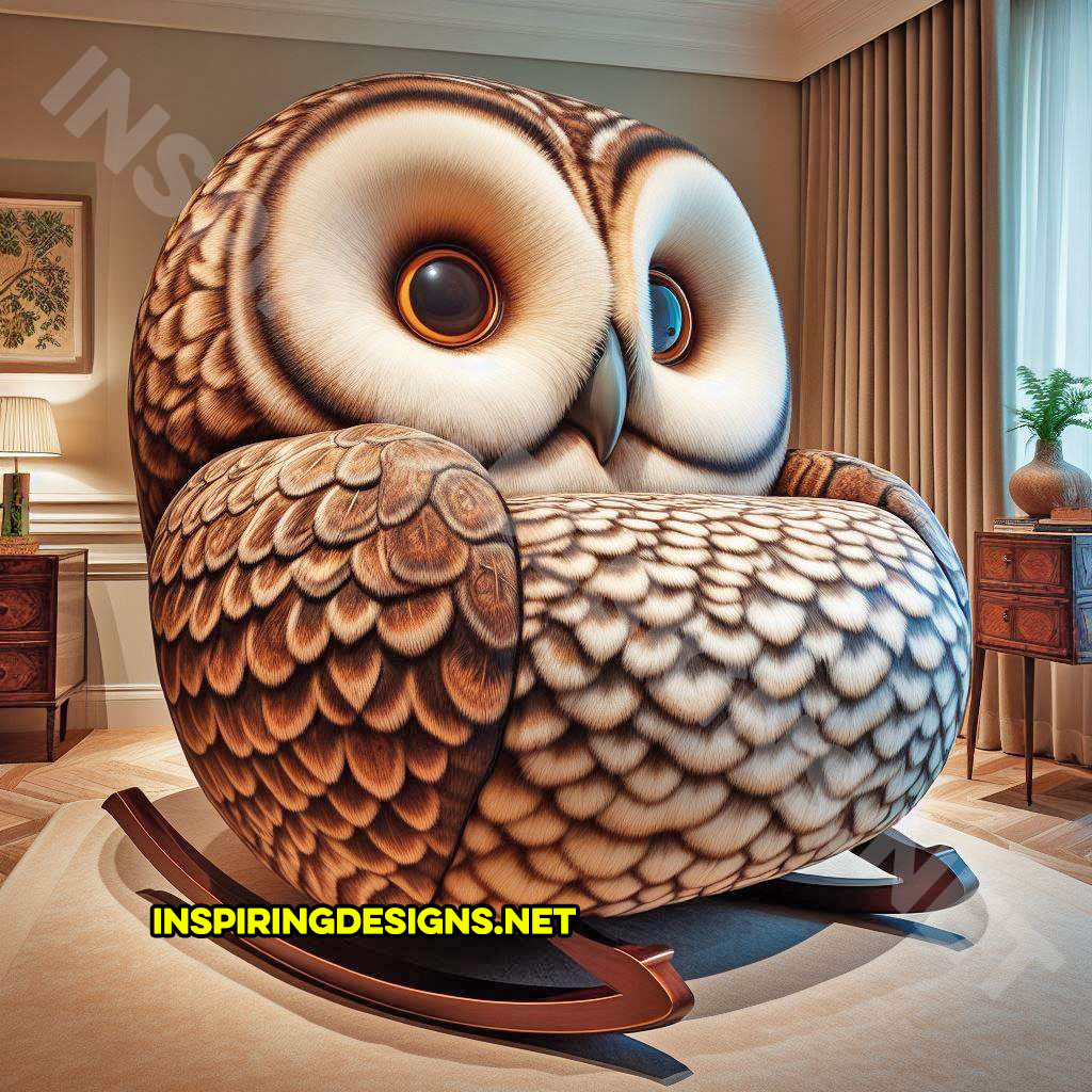 Giant animal shaped rocking chairs - Owl Rocking Chair