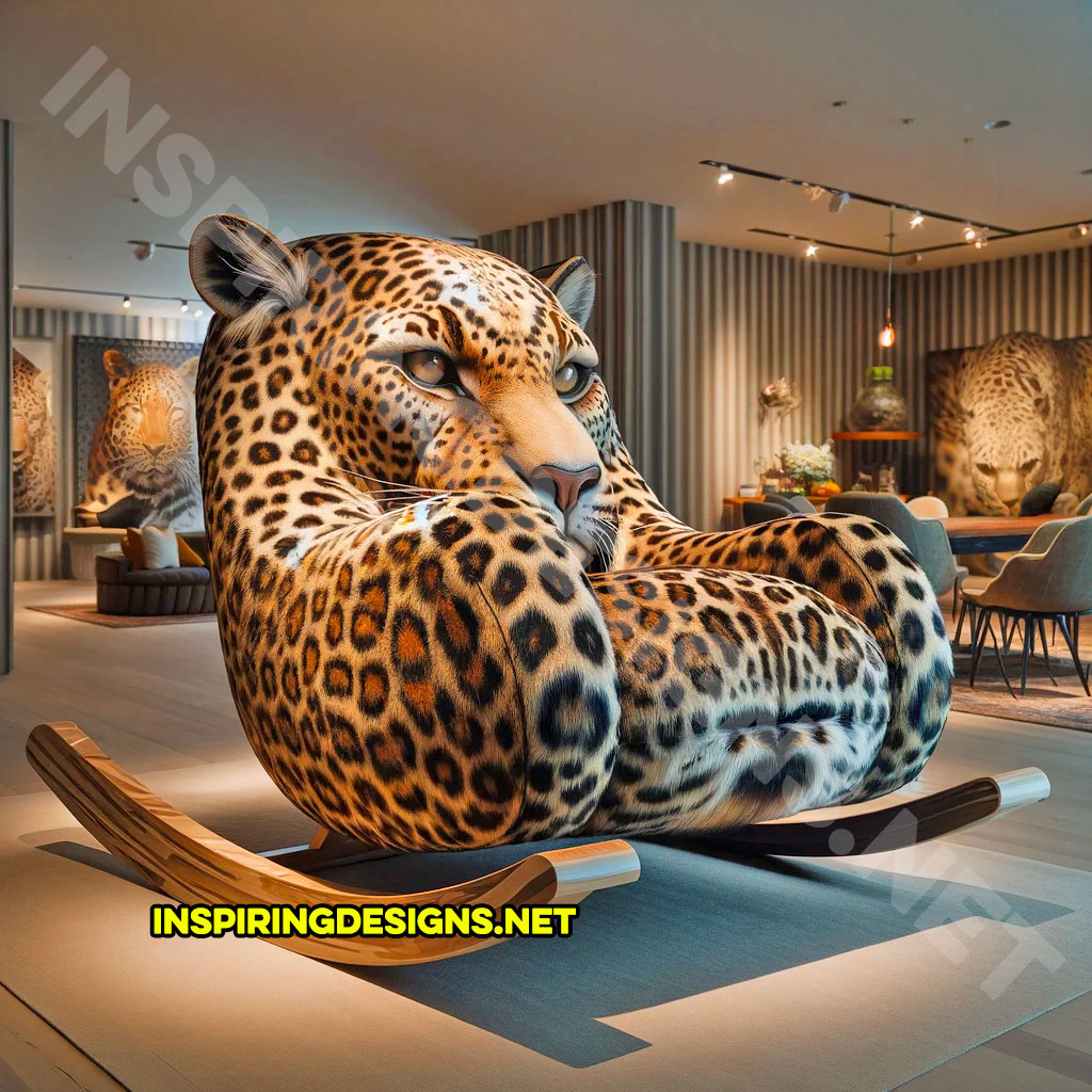 Giant animal shaped rocking chairs - Leopard Rocking Chair
