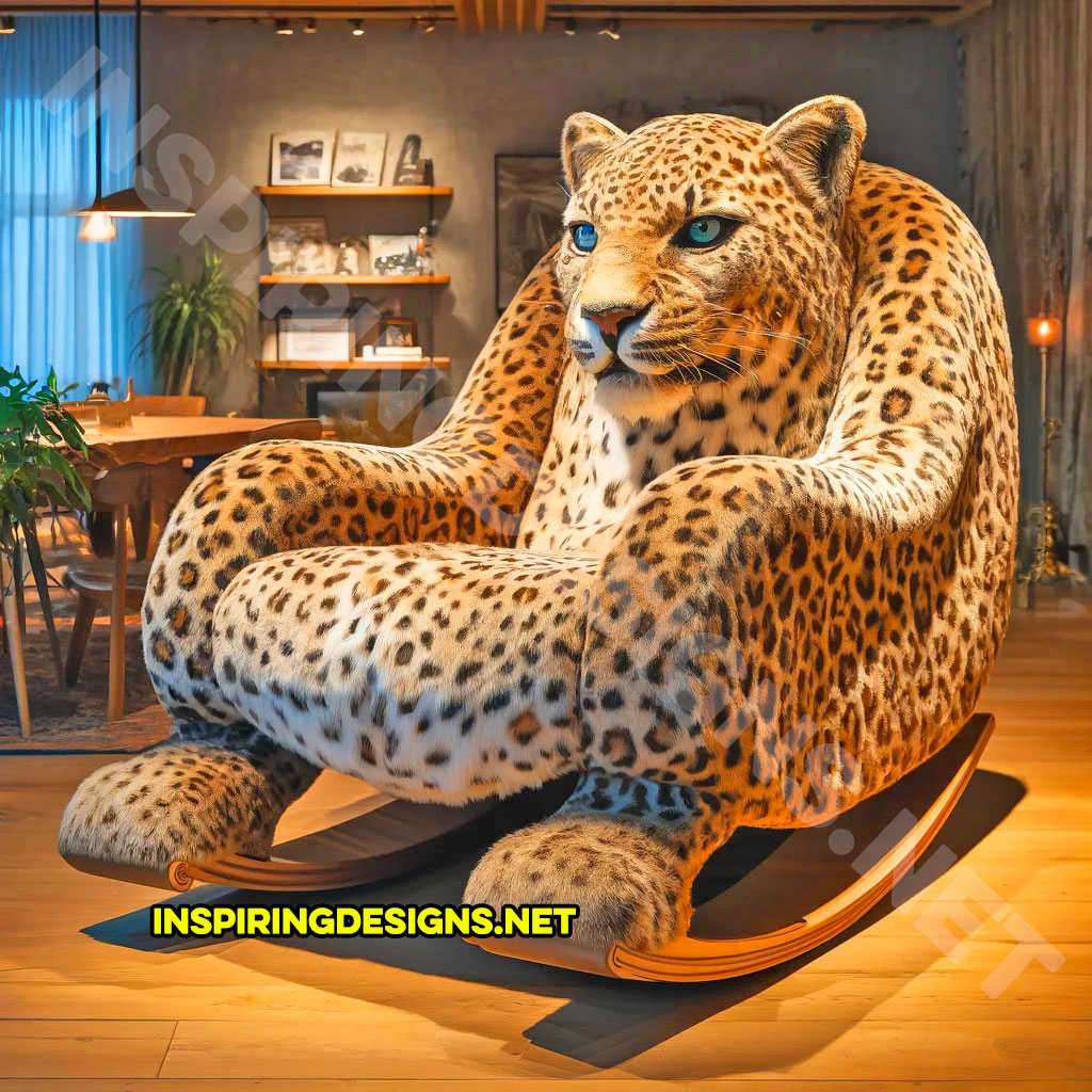 Giant animal shaped rocking chairs - Leopard Rocking Chair