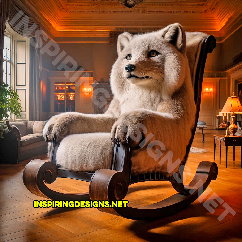 Giant animal shaped rocking chairs - White Fox Rocking Chair