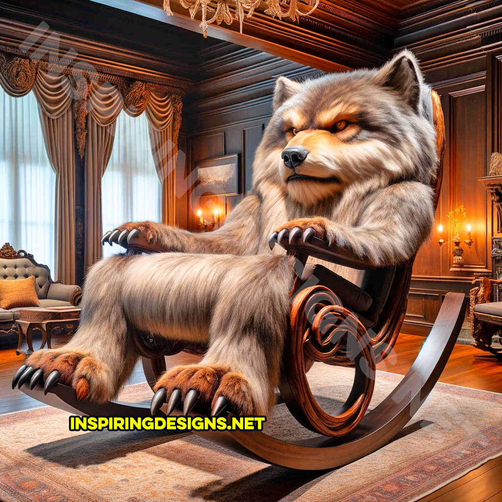 Giant animal shaped rocking chairs - Wolf Rocking Chair