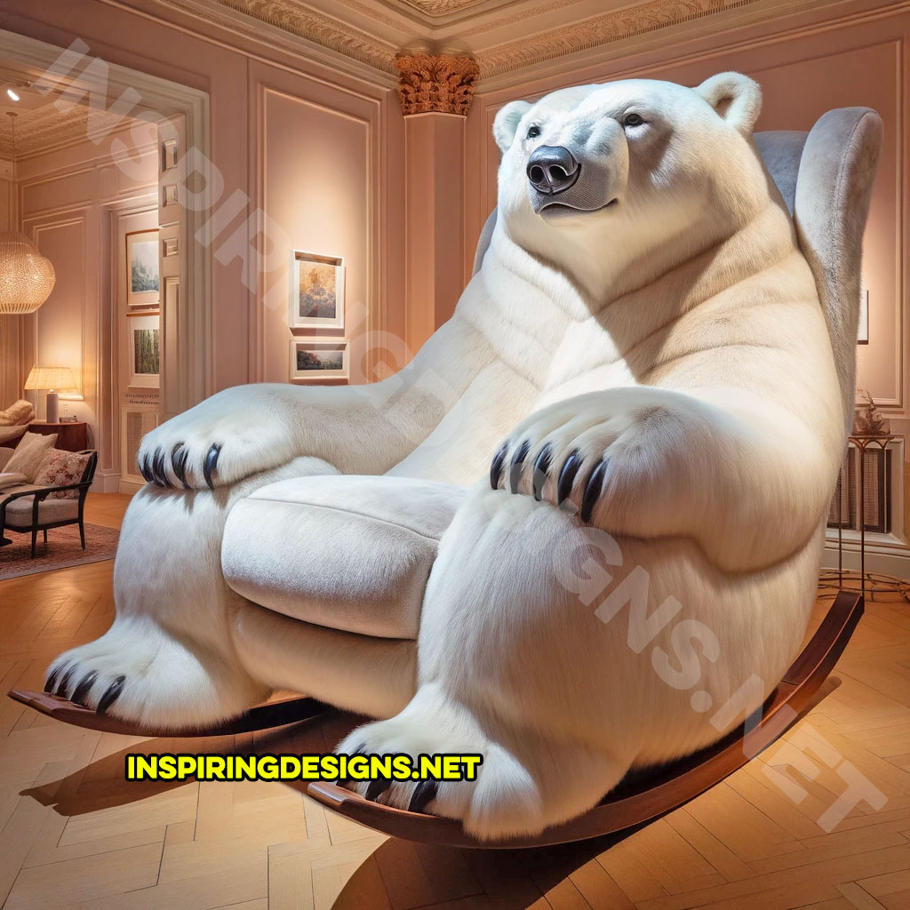 Giant animal shaped rocking chairs - Polar Bear Rocking Chair