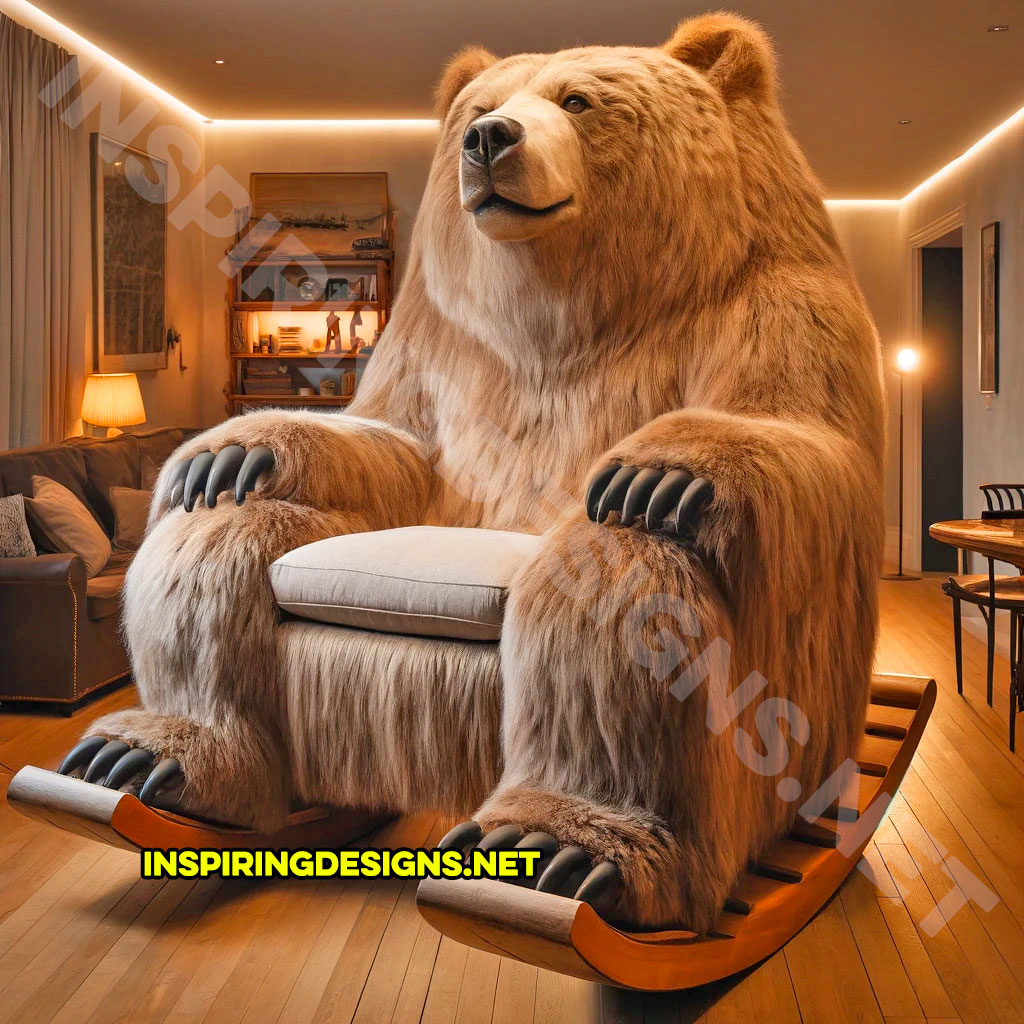 Giant animal shaped rocking chairs - Grizzly Bear Rocking Chair