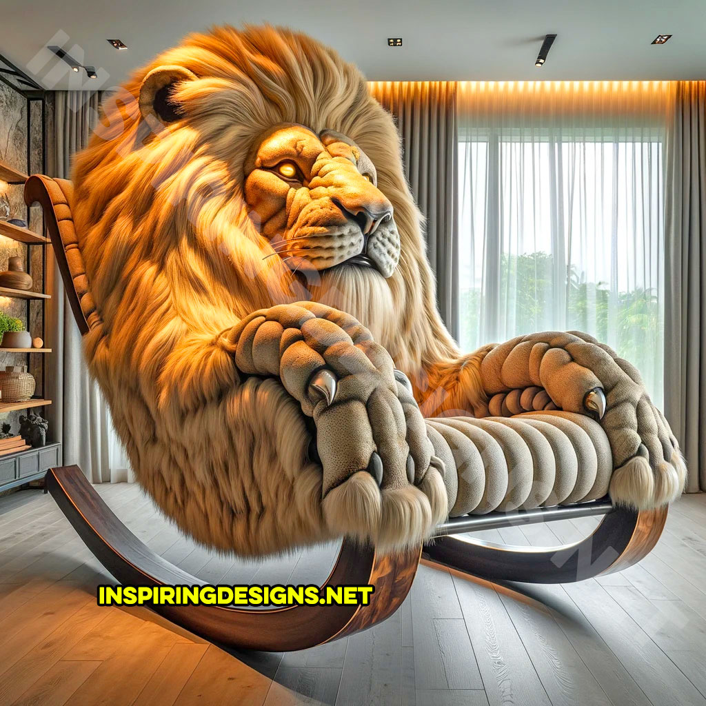 Giant animal shaped rocking chairs - Lion Rocking Chair