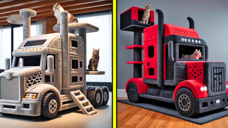 These Semi-Truck Cat Trees Are a Must For Cat Loving Truckers!