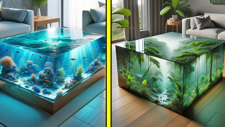 These Epoxy Scene Coffee Tables Bring the Outdoors Inside with Stunning Designs