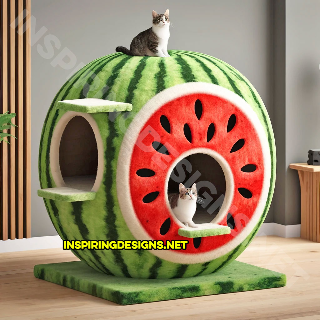Watermelon Shaped Cat Tower - Food Cat Scratch Trees