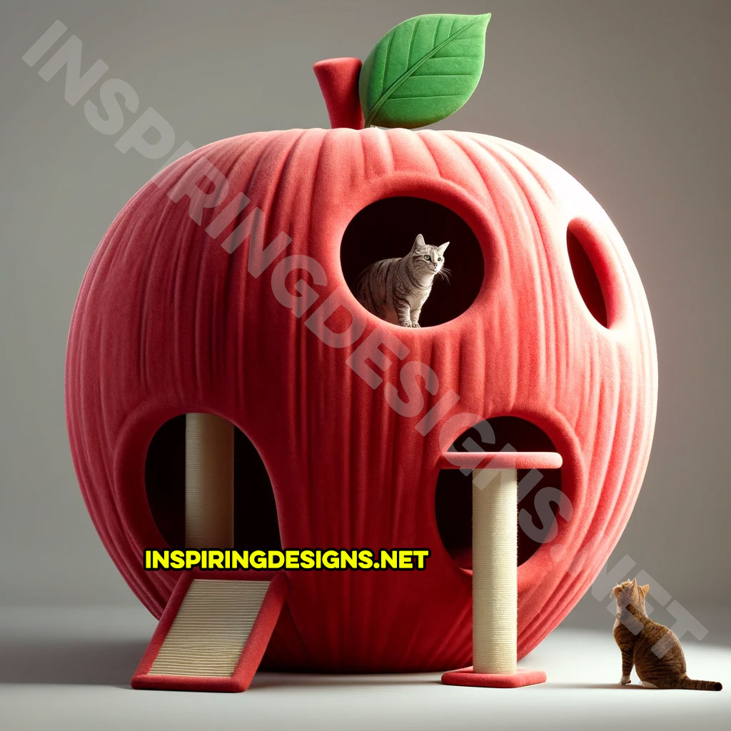 Apple Shaped Cat Tower - Food Cat Scratch Trees