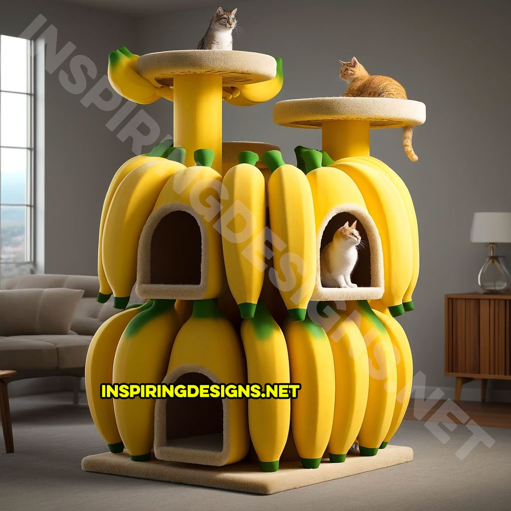 Bananas Shaped Cat Tower - Food Cat Scratch Trees