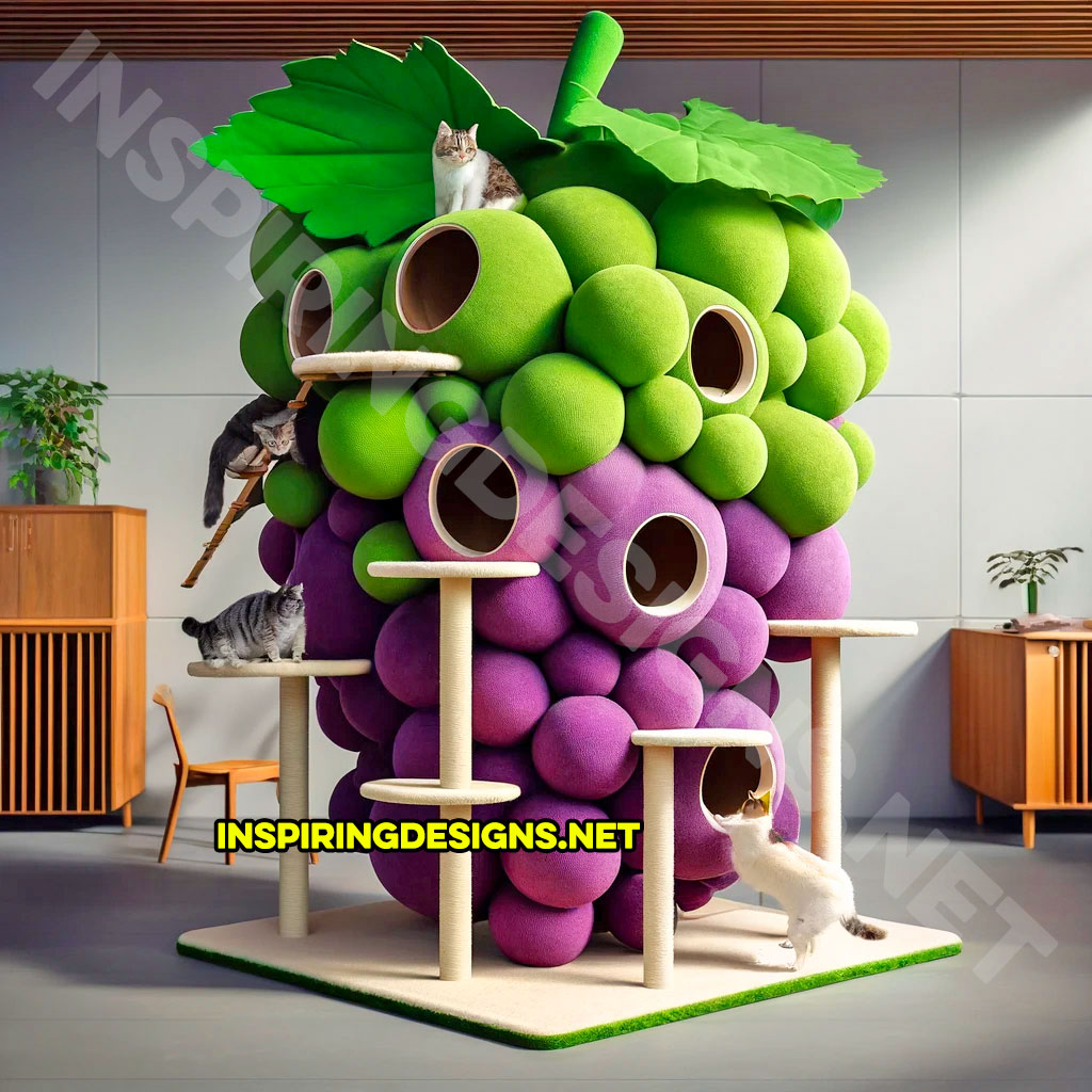 Grapes Shaped Cat Tower - Food Cat Scratch Trees