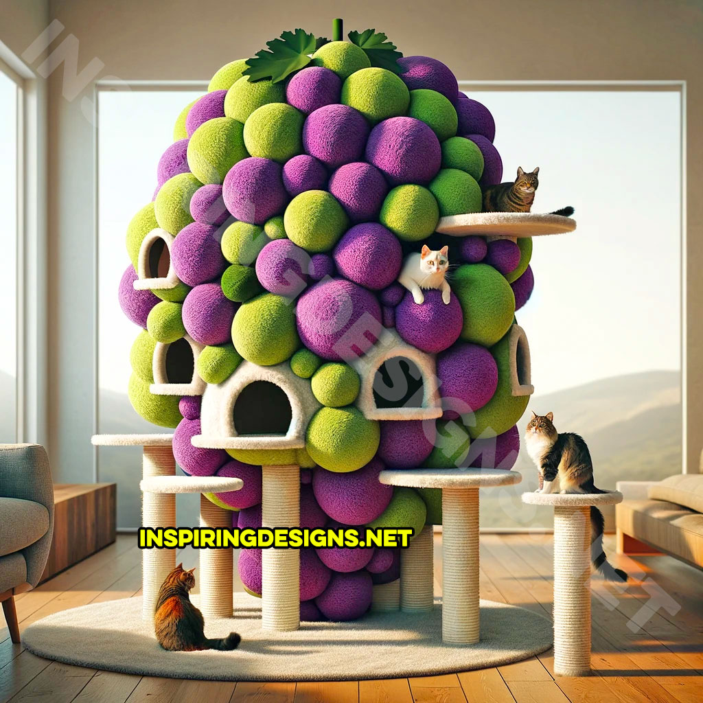 Grapes Shaped Cat Tower - Food Cat Scratch Trees