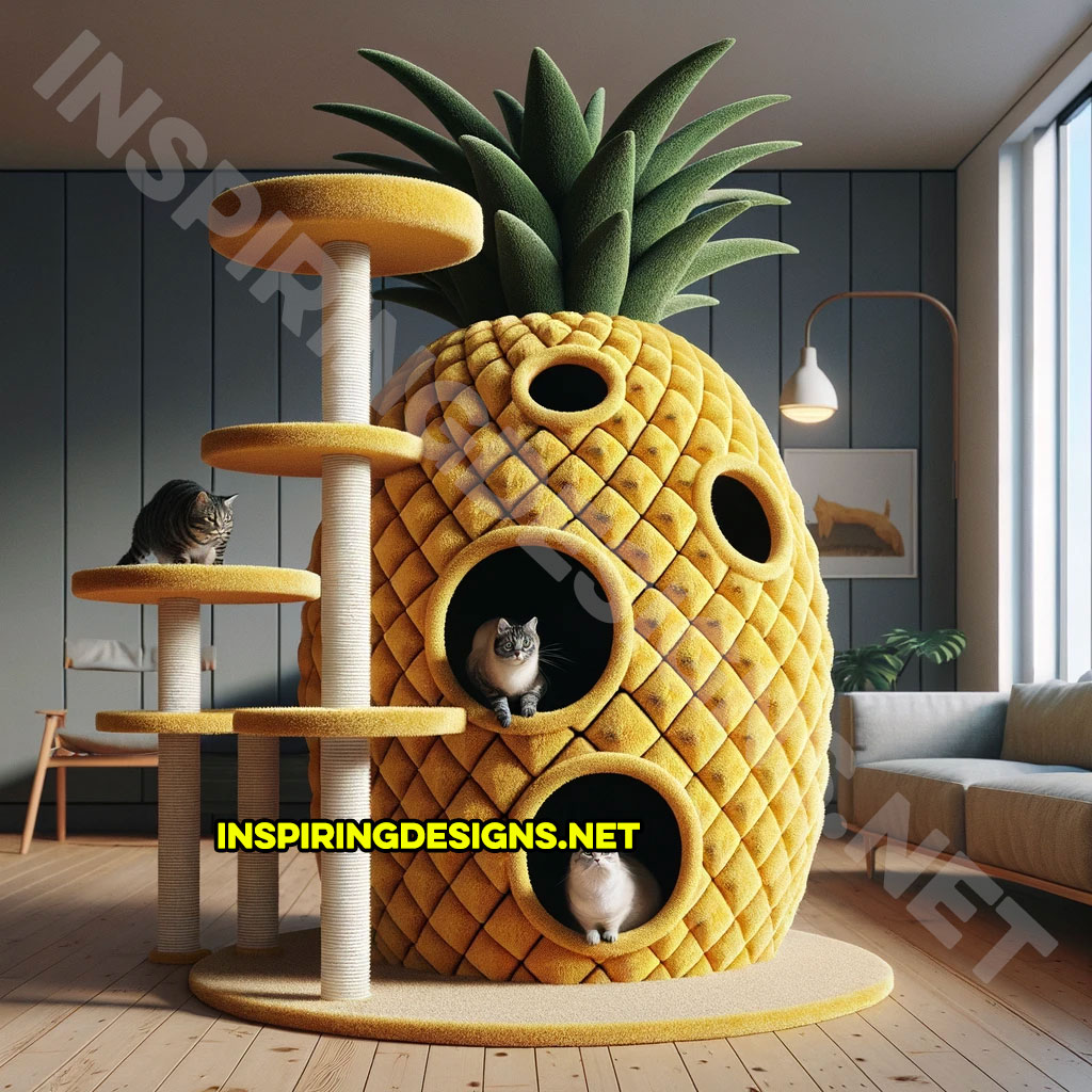 Pineapple Shaped Cat Tower - Food Cat Scratch Trees