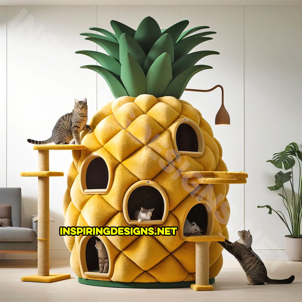 Pineapple Shaped Cat Tower - Food Cat Scratch Trees