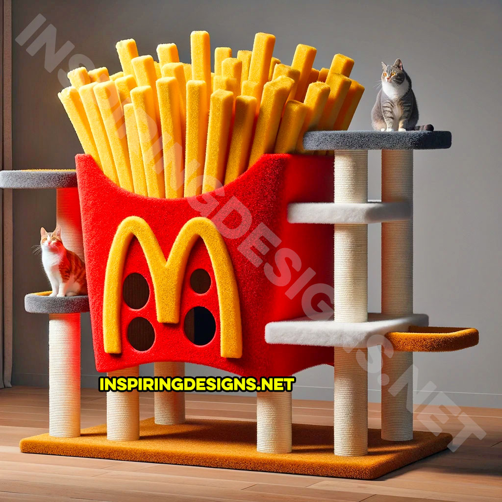 French Fries Shaped Cat Tower - Food Cat Scratch Trees