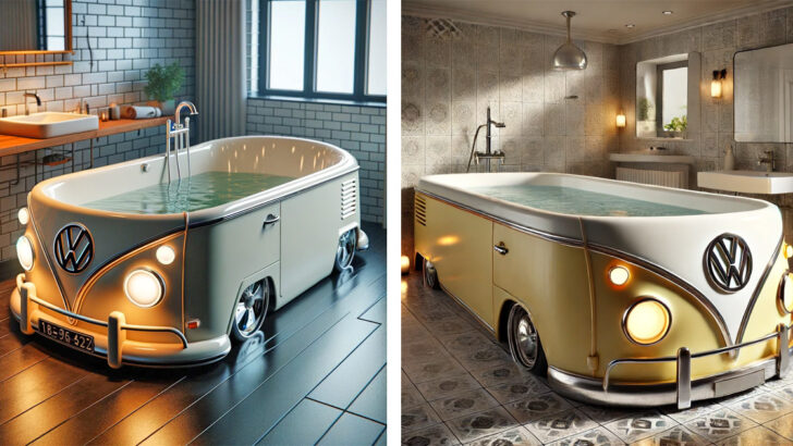 These Volkswagen Bus Shaped Bathtubs Are the Ultimate Nostalgic Bathing Experience