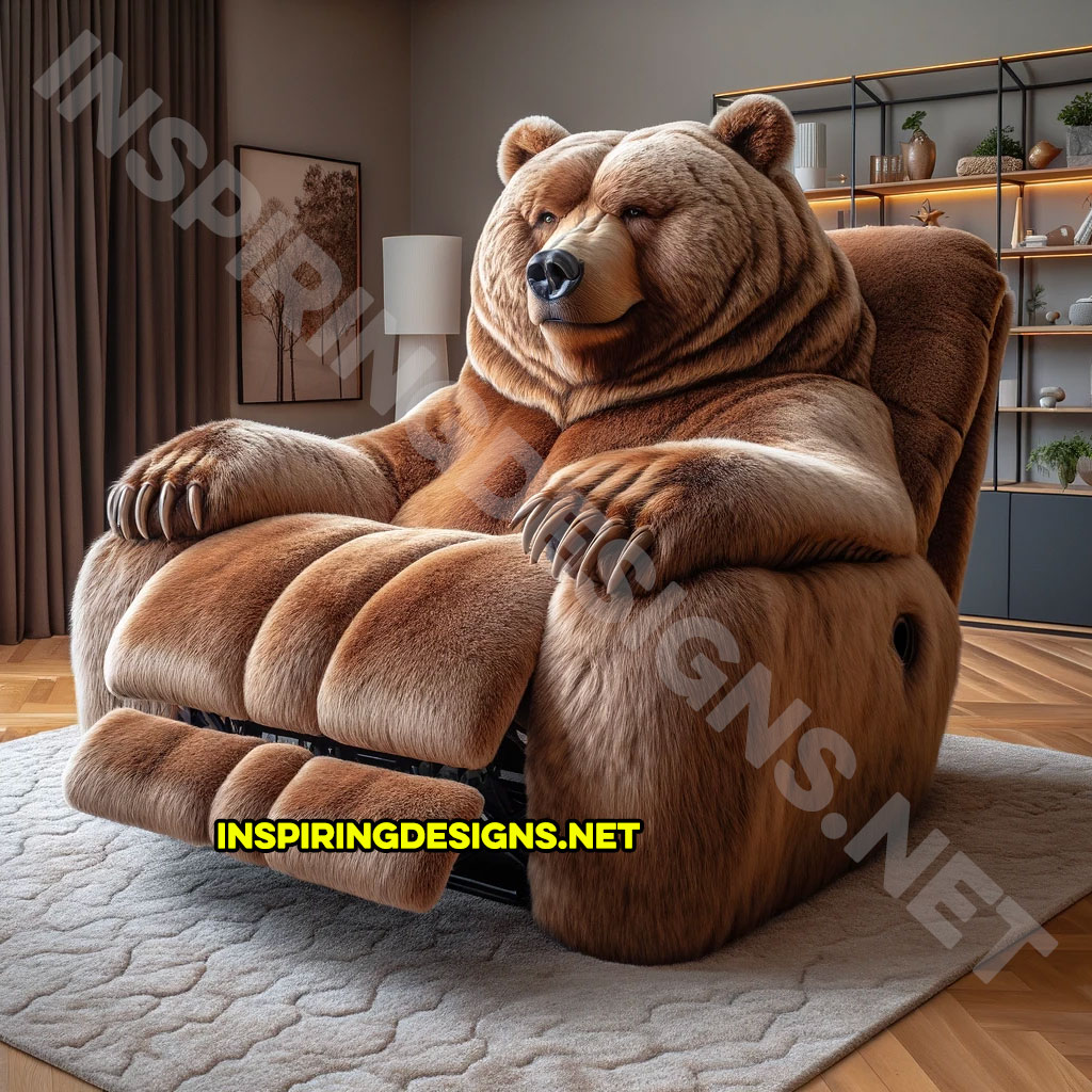 Animal Recliners - Grizzly Bear Shaped Recliner