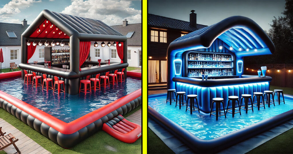 Inflatable pool bars
