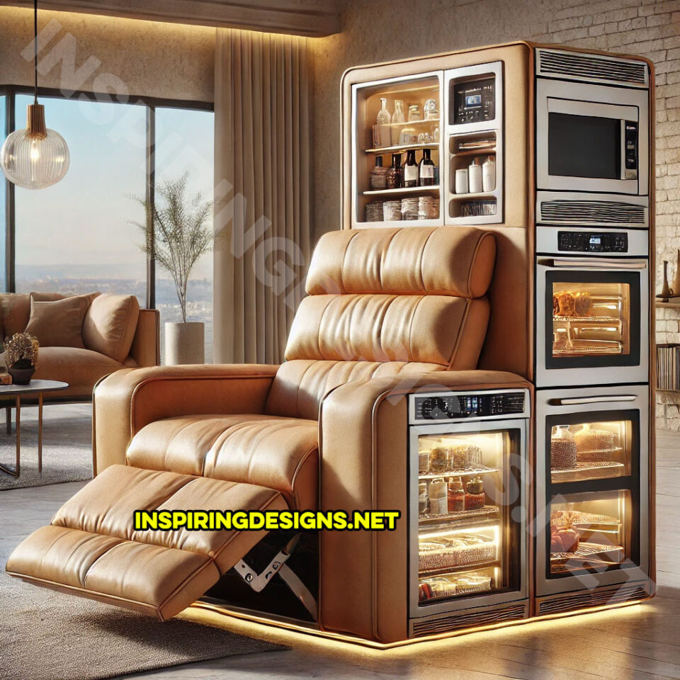 These Kitchen Recliners Have Built-in Microwaves and Refrigerators