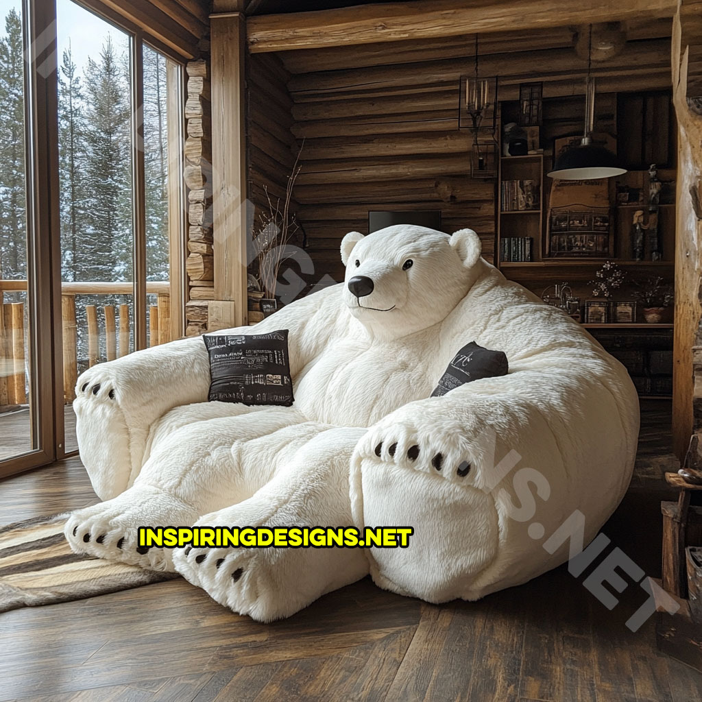 bear shaped lounger sofa in polar bear design