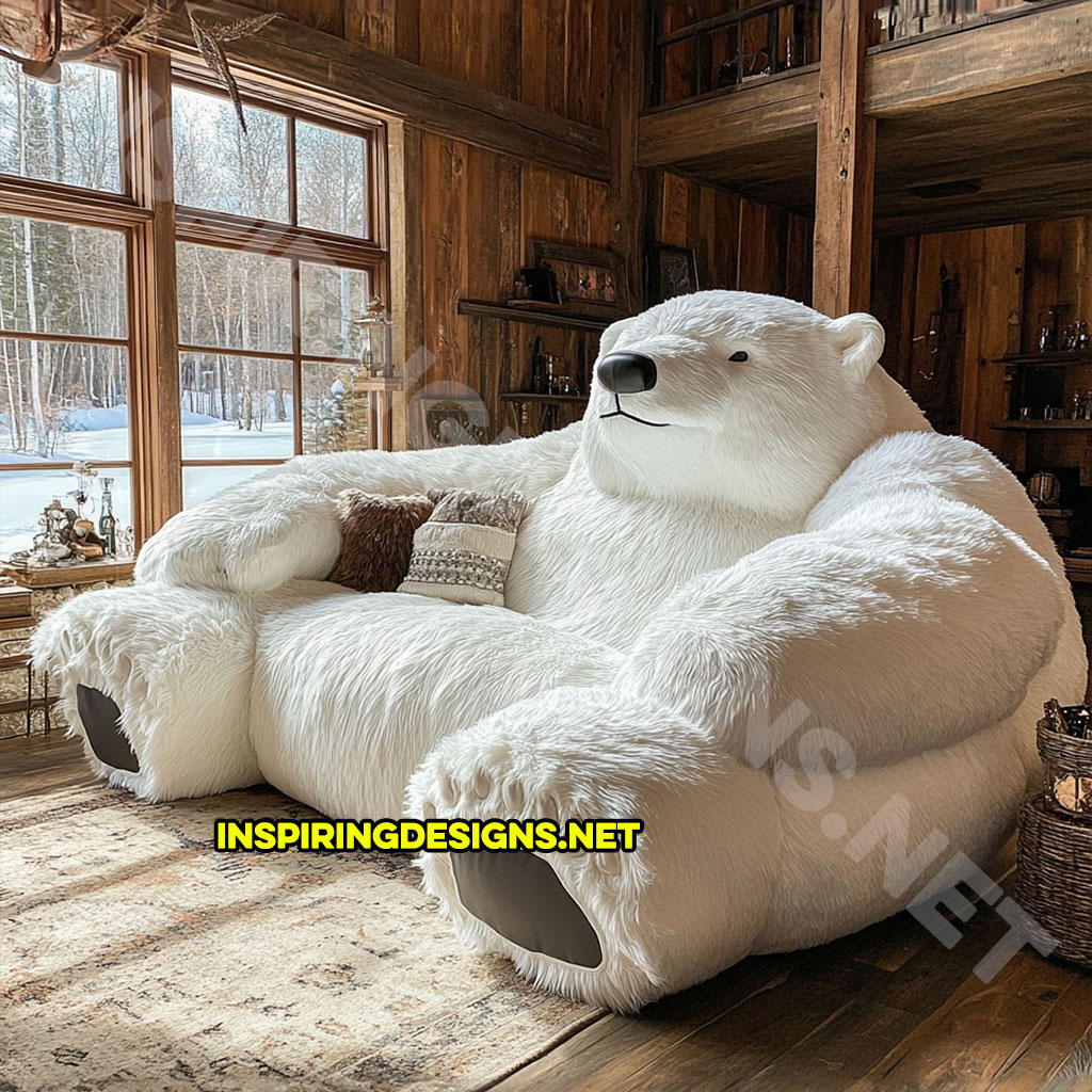 bear shaped lounger sofa in polar bear design