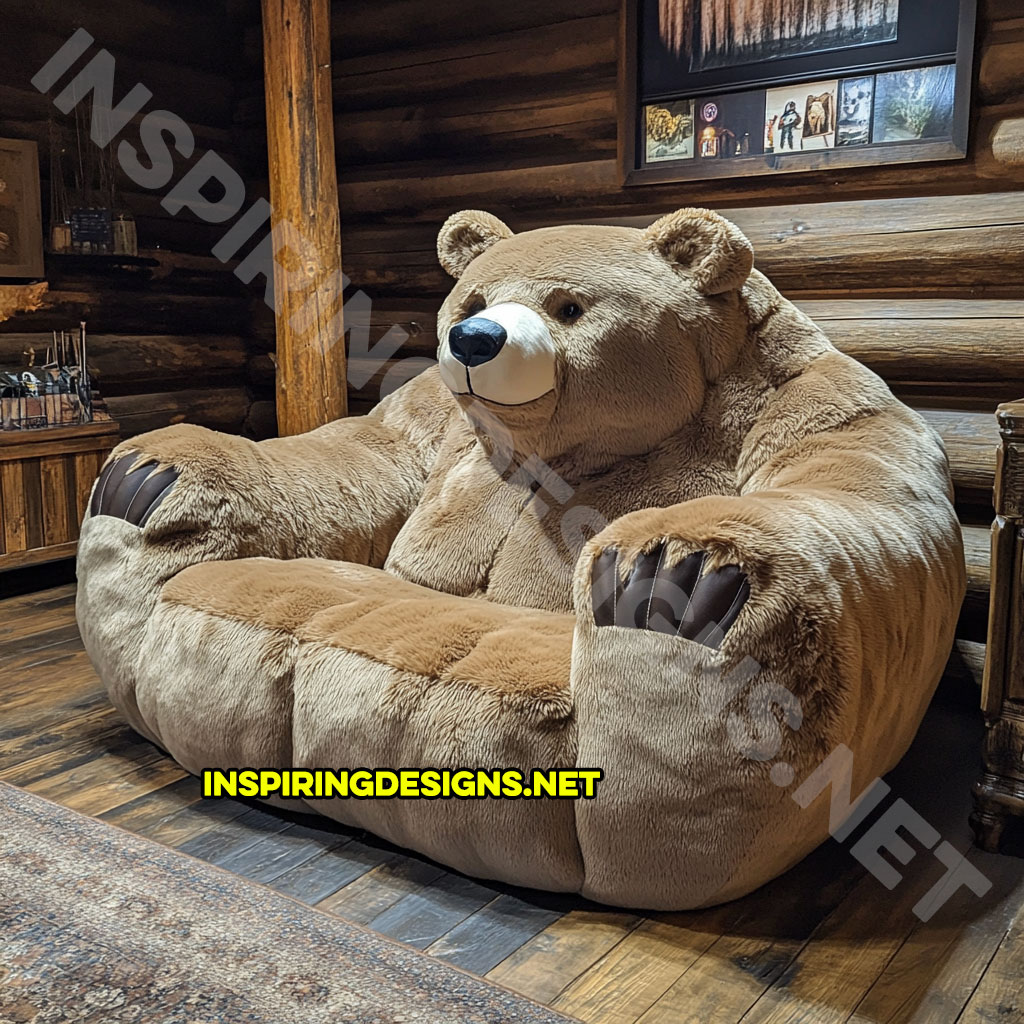 bear shaped lounger sofa in brown bear design