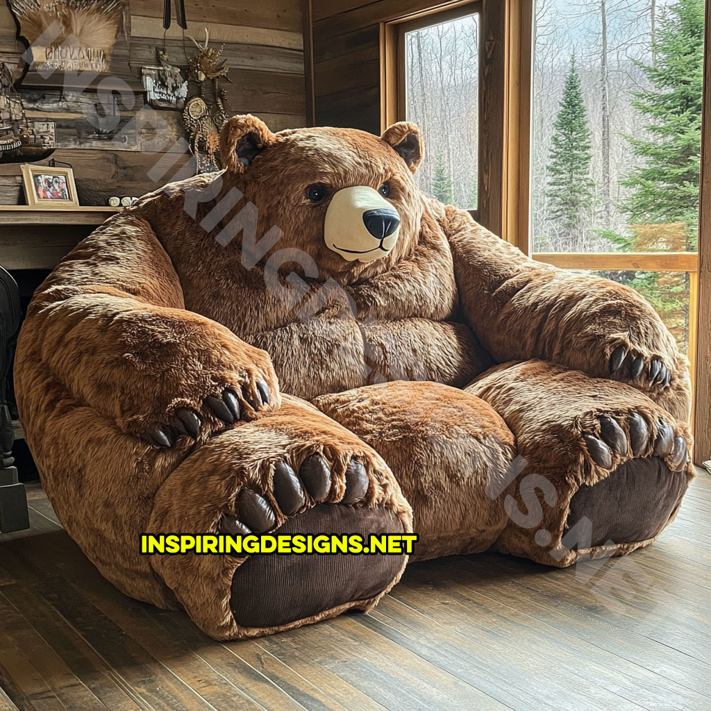 bear shaped lounger sofa in kodiak bear design