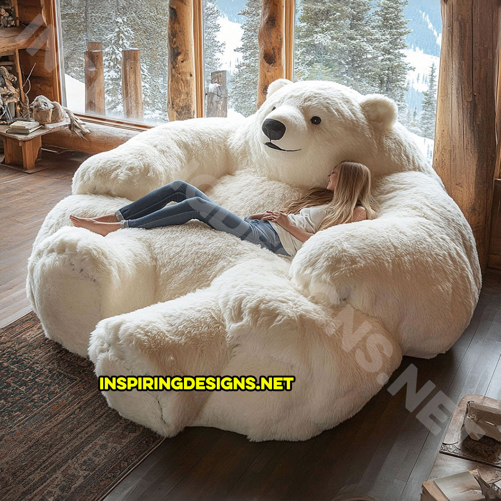 bear shaped lounger sofa in polar bear design