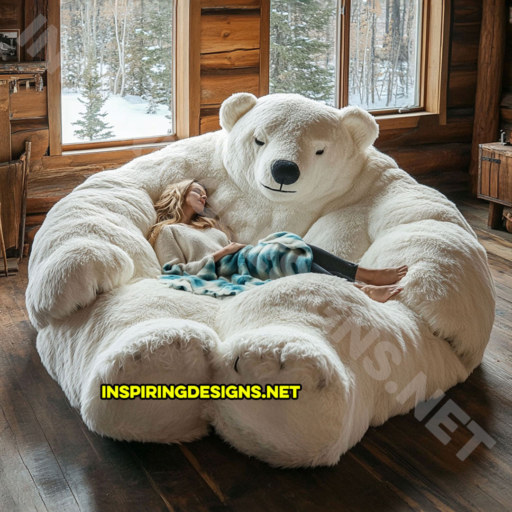 bear shaped lounger sofa in polar bear design