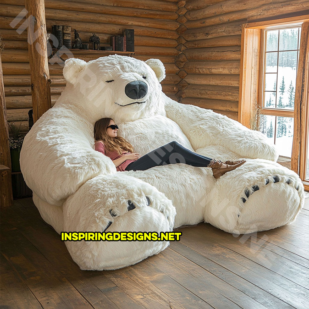 bear shaped lounger sofa in polar bear design