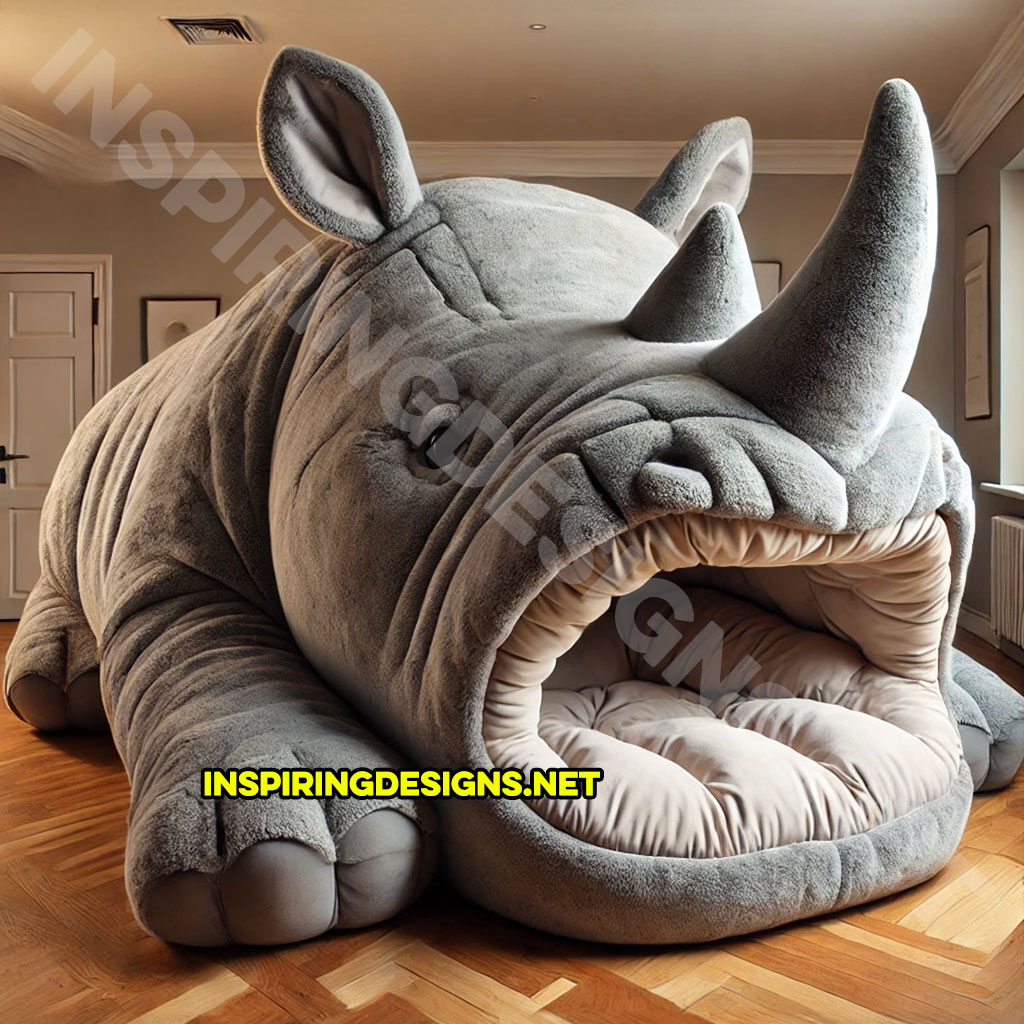 giant animal lounger in a Rhino design