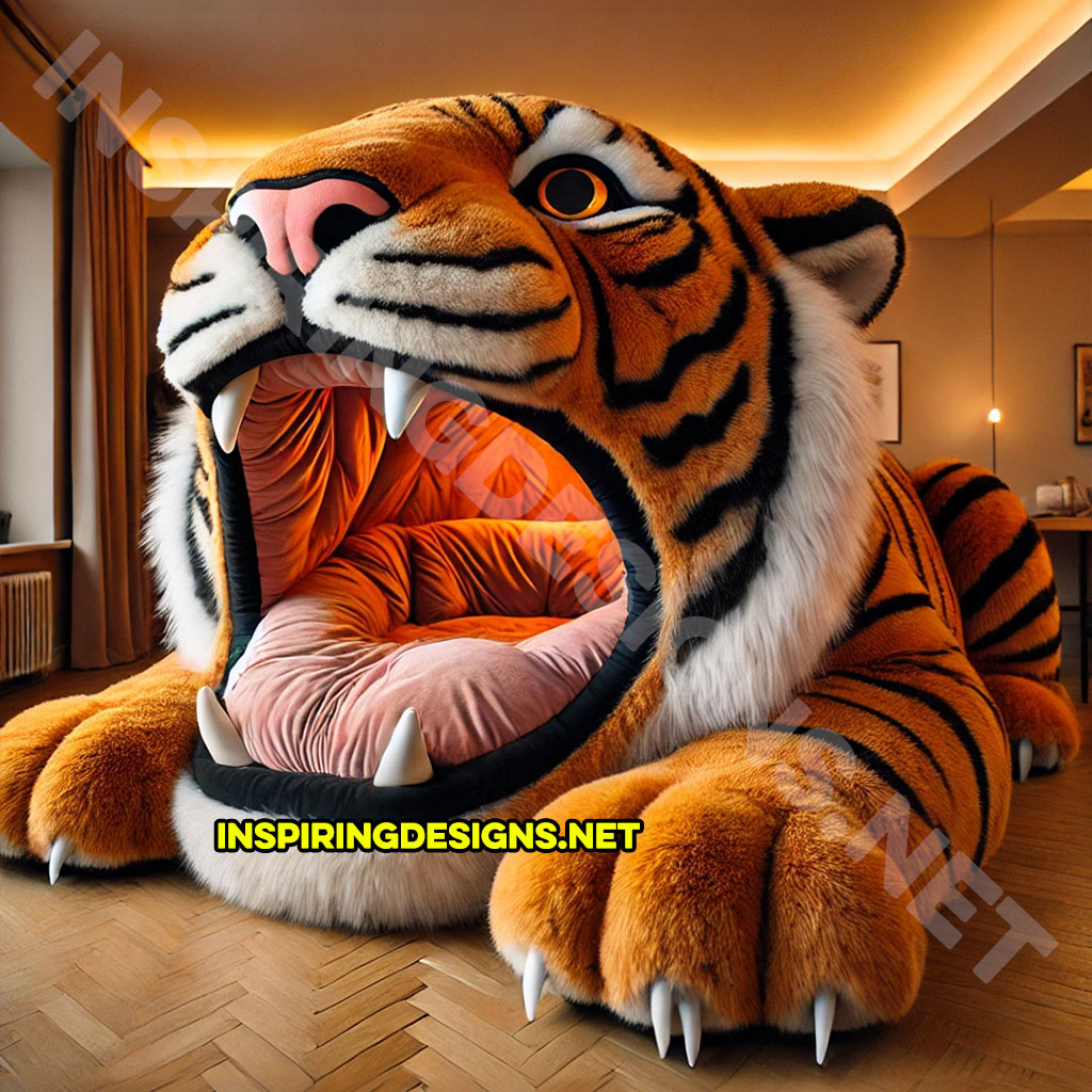 giant animal lounger in a Tiger design