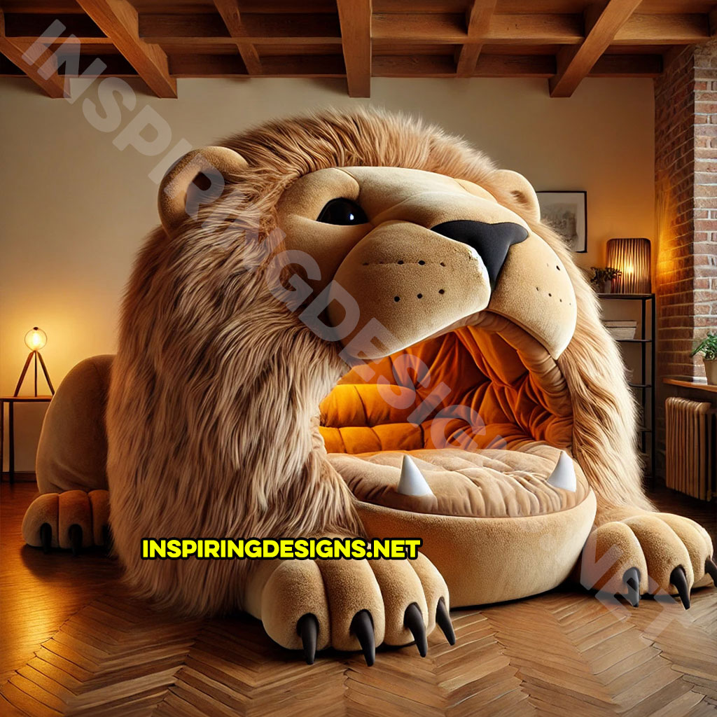 giant animal lounger in a Lion design