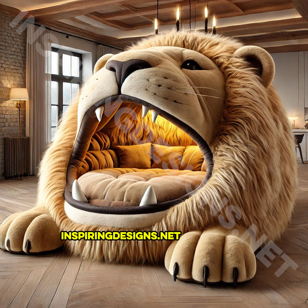 giant animal lounger in a Lion design