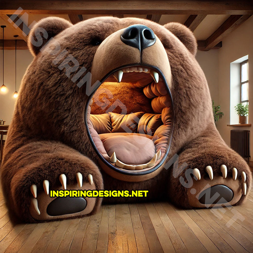 giant animal lounger in a Grizzly Bear design