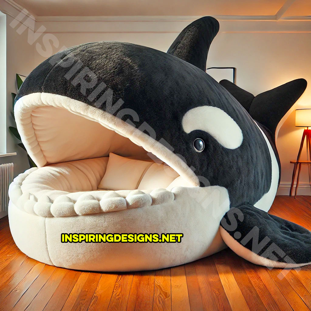 giant animal lounger in a Orca Whale design