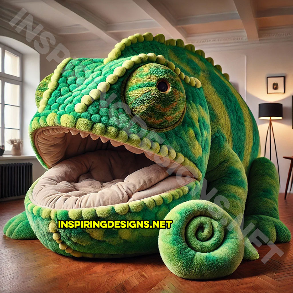 giant animal lounger in a Chameleon design