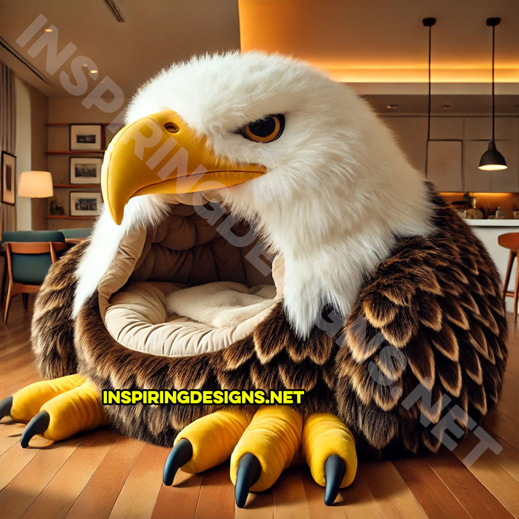 giant animal lounger in a Bald Eagle design