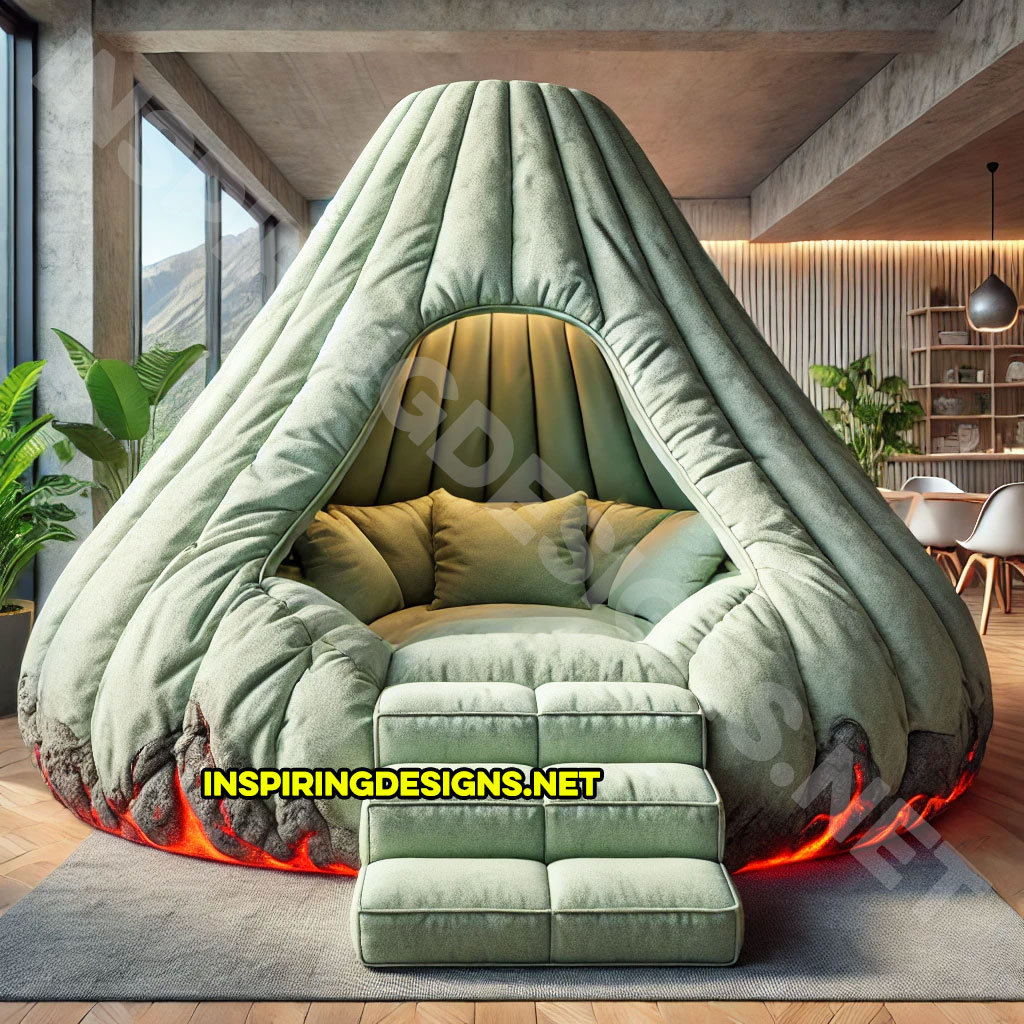 volcano sofa lounger in light green