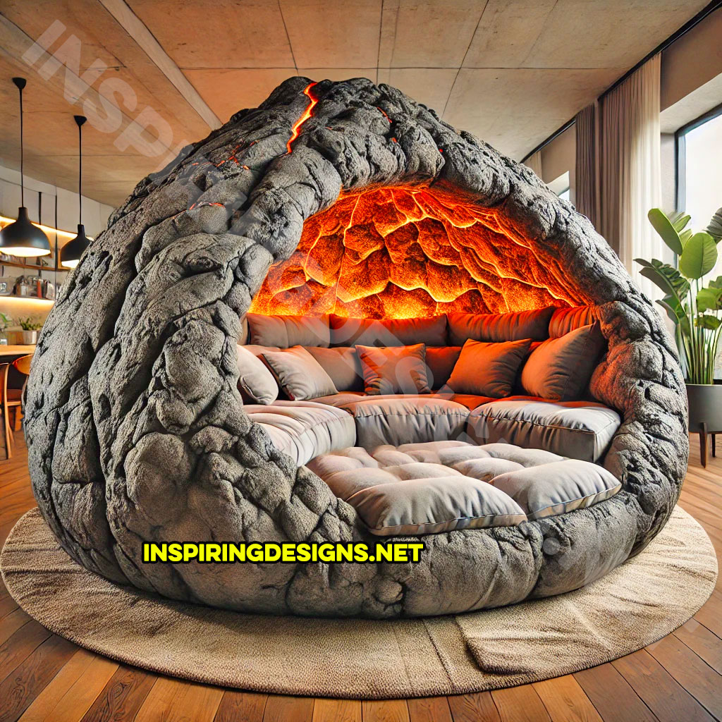 volcano sofa lounger in dark grey