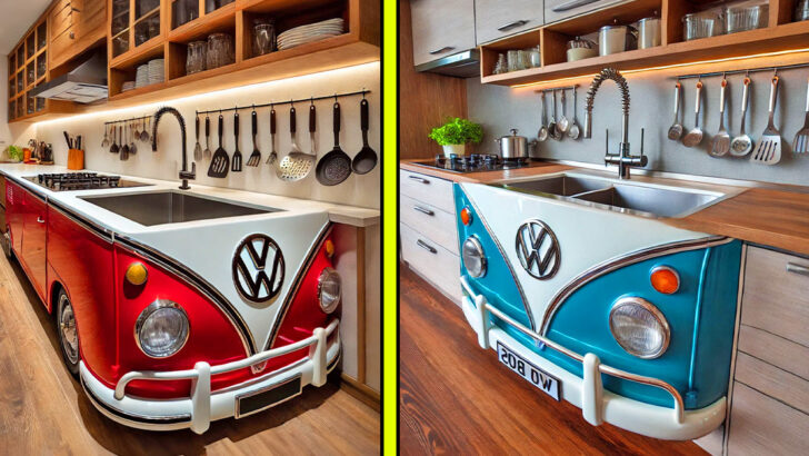 These Volkswagen Bus Sinks Are the Ultimate Retro Kitchen Upgrade