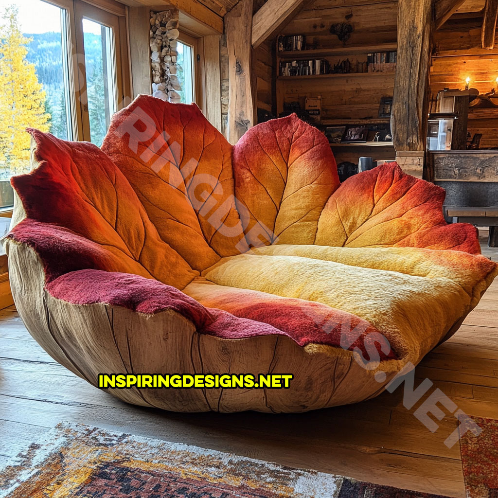 A autumn leaf lounger in a elm leaf design